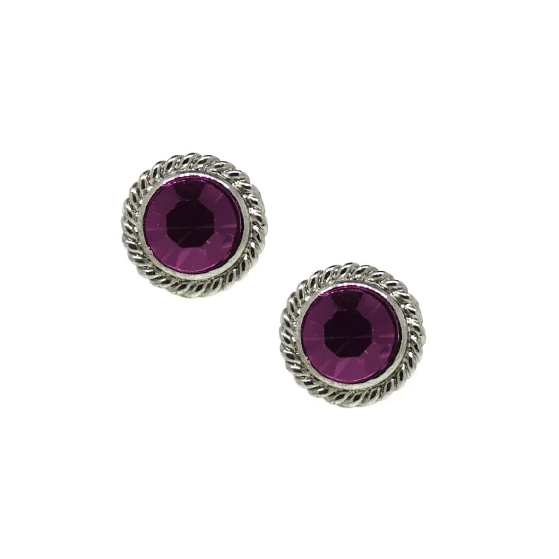 Exclusive Jewelry Offers – Sparkle For Less 1928 Jewelry Purple Round Button Stud Earrings
