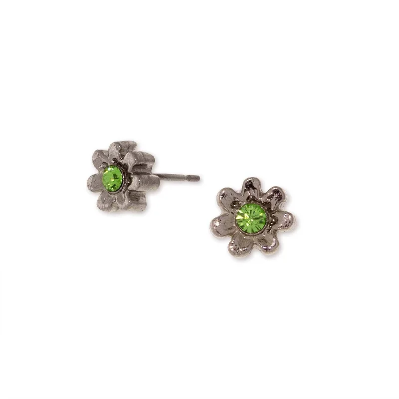 Handcrafted Jewelry Sale – Unique Designs At Low Prices 1928 Jewelry Light Green Crystal Tiny Flower Stud Earrings