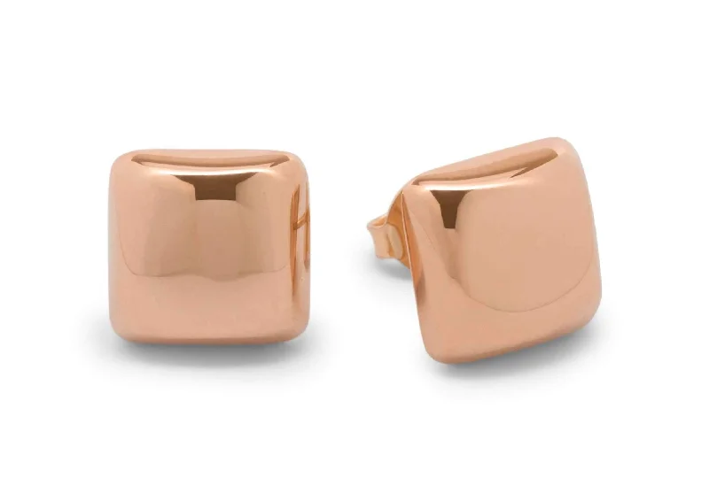 Unlock Unbeatable Jewelry Deals Before They’Re Gone Square Domed Studs, Red Gold
