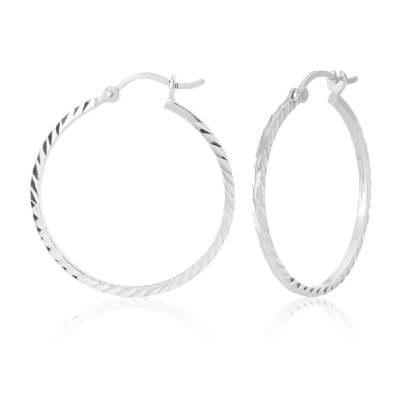 High-End Sparkle, Low-End Prices – Jewelry Sale Live Sterling Silver 30mm Fancy Hoop Earrings