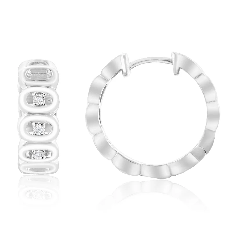 Shop Fine Jewelry With Exclusive Savings Sterling Silver Diamond Hoop Earrings