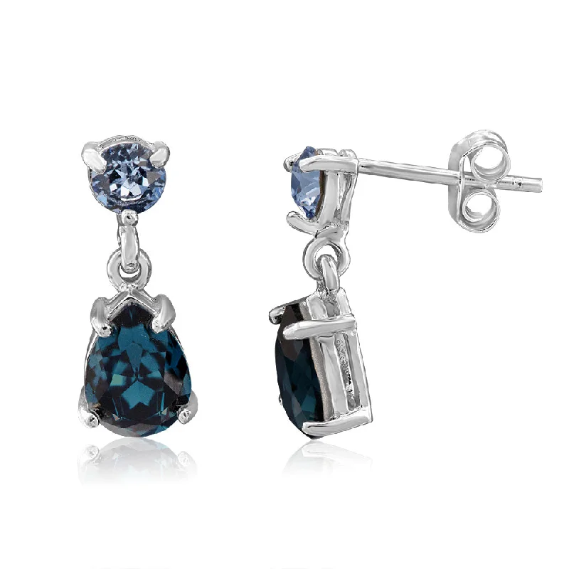 Huge Savings On Timeless Jewelry Collections Sterling Silver Montana Crystal and Light Sapphire Drop Earrings