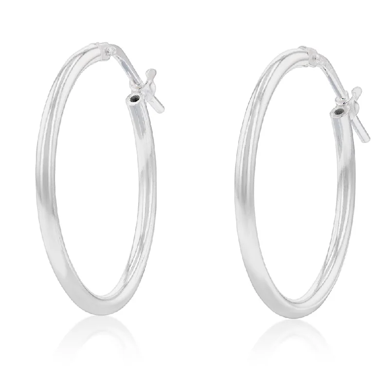 Flash Deals On Fine Jewelry – Shop Before It's Gone Sterling Silver Plain 20mm Hoop Earrings