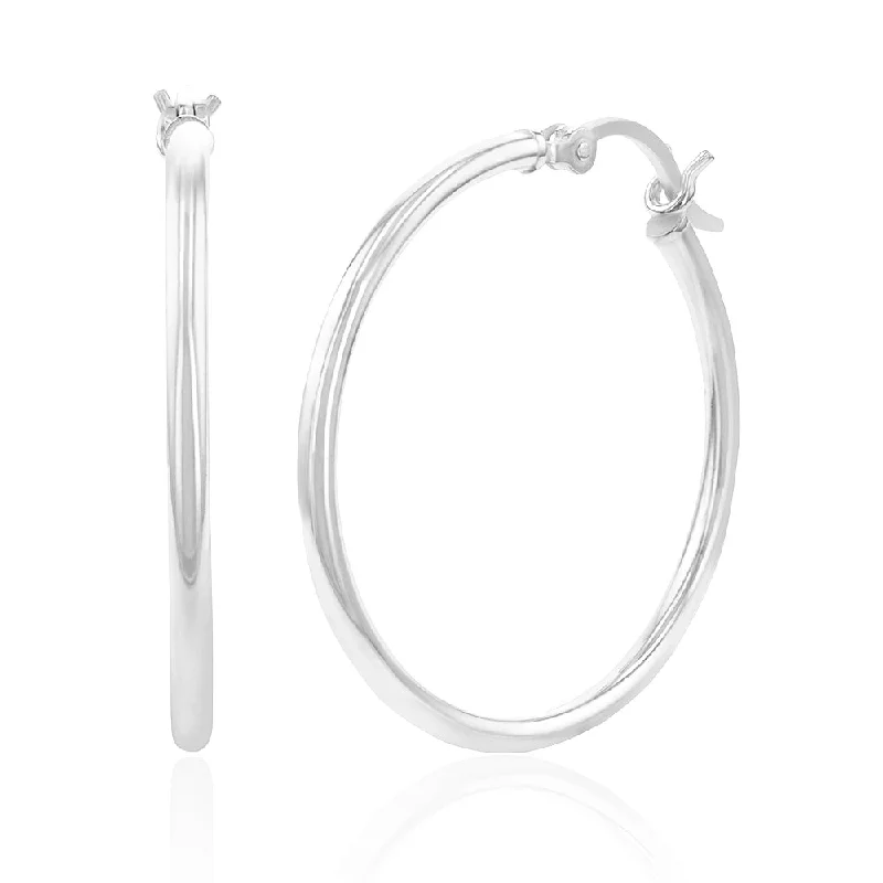 Exclusive Jewelry Markdowns – Limited-Time Offer Sterling Silver Plain Round 30mm Hoop Earrings