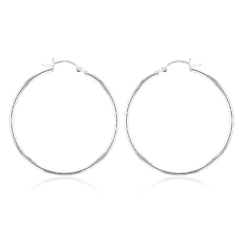 Must-Have Jewelry At Unbelievable Discounts Sterling Silver Plain Round 40mm Hoop Earrings Must-Have Jewelry At Unbelievable Discounts Sterling Silver Plain Round 40mm Hoop Earrings