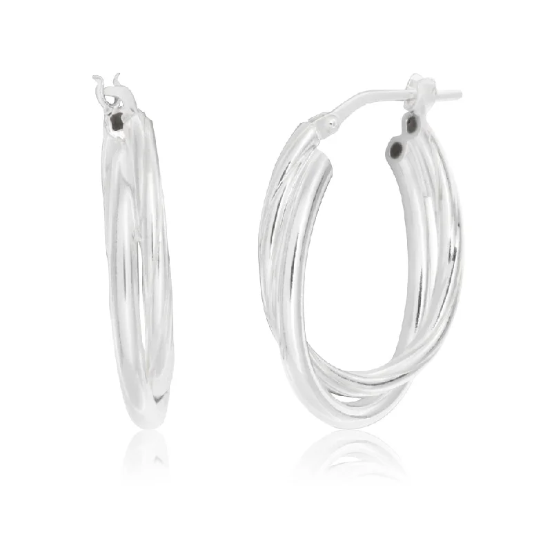 Jewelry Clearance – Final Chance To Save Big Sterling Silver Twisted Double Oval Hoop Earrings