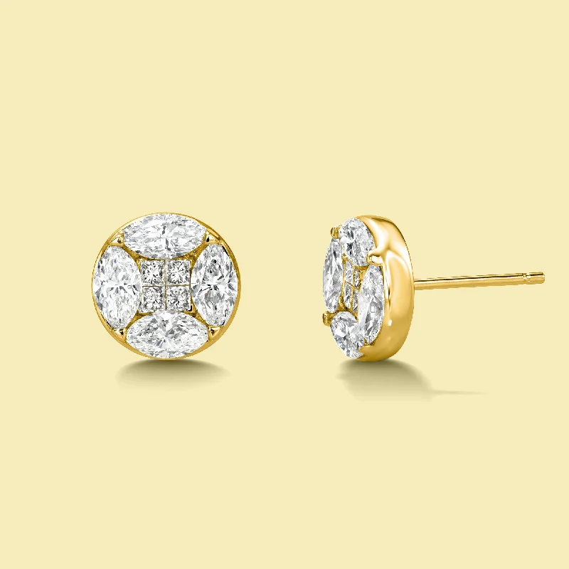 Celebrate With Sparkle – Jewelry Sale Now Live The Rachel, Round Illusion Diamond Stud Earrings