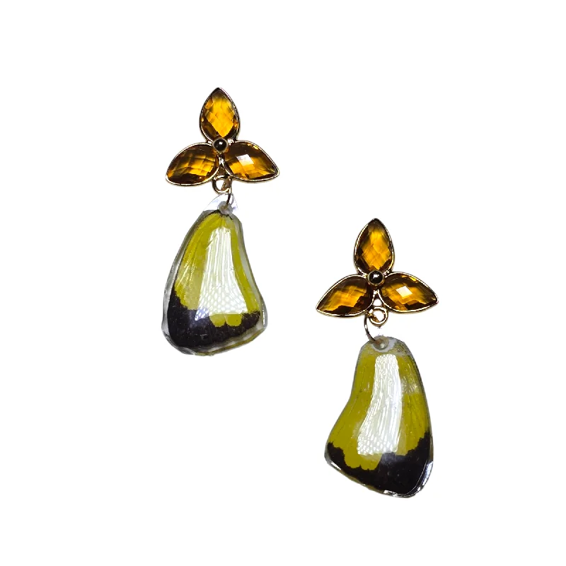 Jewelry Sale Bonanza – Grab Your Sparkle Now The Citrine REAL Butterfly post Earrings