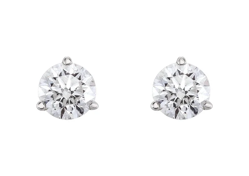 Affordable Luxury Jewelry – Style At A Great Price Three Prong Diamond Studs, White Gold & Platinum