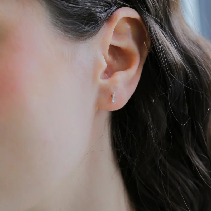 Luxury Jewelry Now At Special Promotional Rates TINY BAR - Sterling Silver Stud Earrings