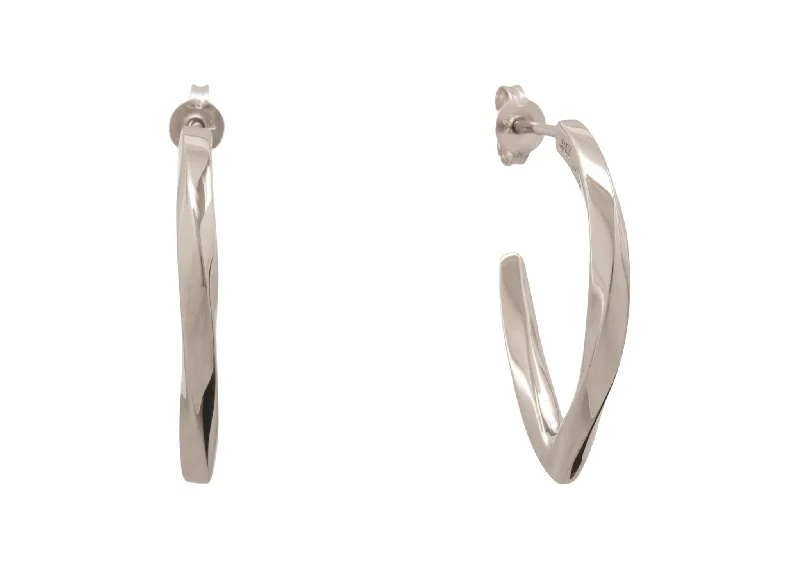 Gorgeous Jewelry, Limited-Time Savings Twisted Block Earrings, White Gold & Platinum