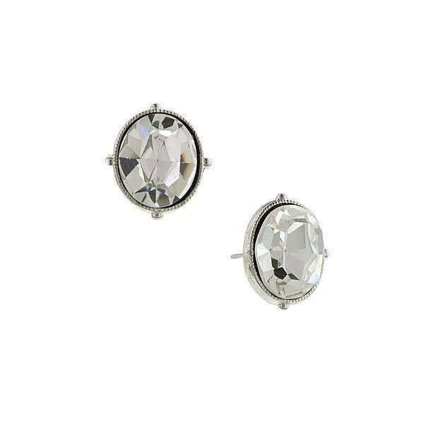 Discounted Jewelry For A Glamorous Look Antiquities Couture Austrian Crystal Oval Stud Earrings