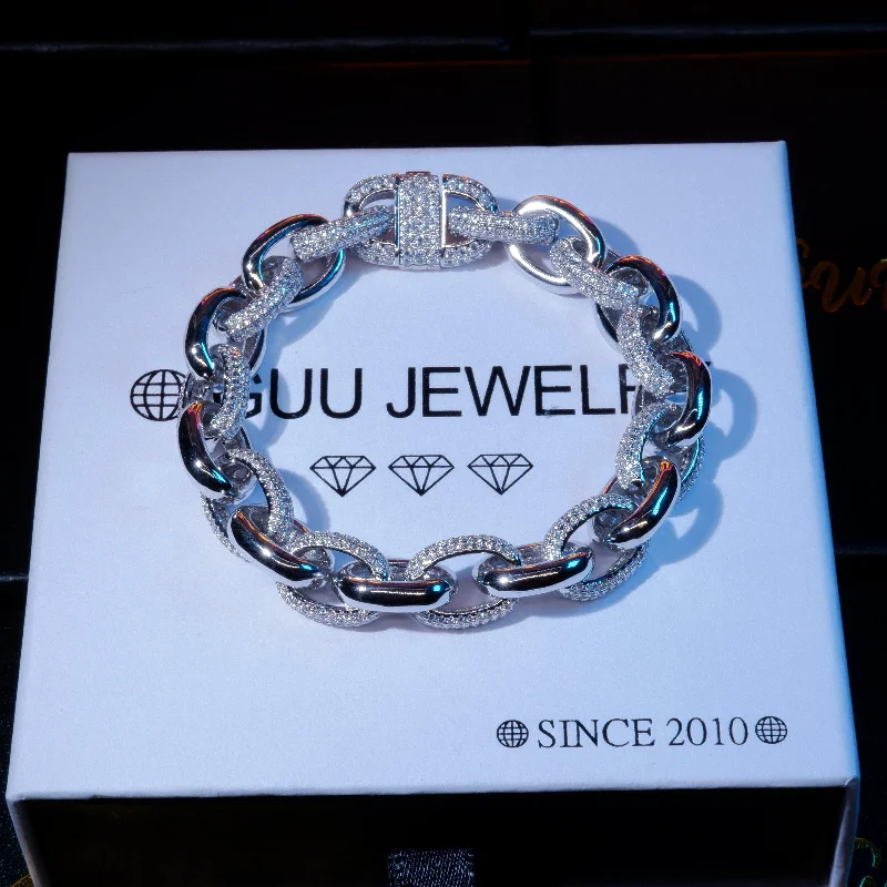 Exclusive Jewelry Sale Event – Shop Now 18K WhiteGold-Plated Rope Link Bracelet(half Iced)