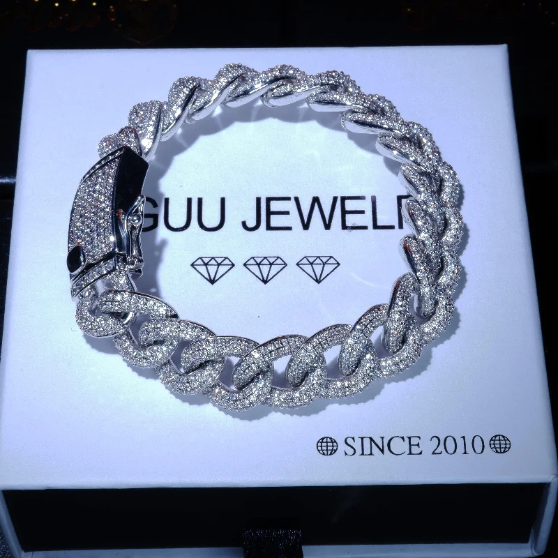 Seasonal Jewelry Sale – Upgrade Your Style Today 18K WhiteGold-Plated Solid Cuban Link Bracelet