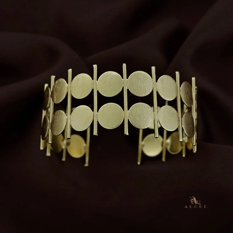 Buy More, Save More On Stunning Jewelry Designs Fresia Golden 2 Layer Coin Line Bangle