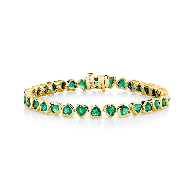 Fine Jewelry, Limited-Time Offers Available EMERALD BEZEL HEART TENNIS BRACELET