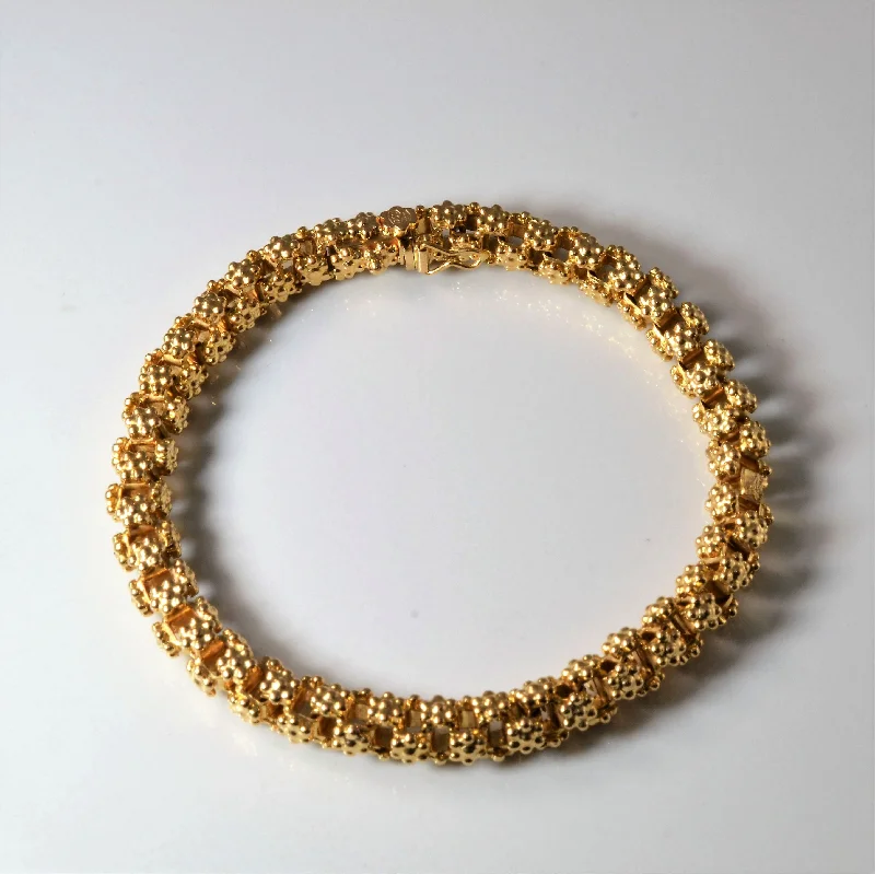 Trending Jewelry Now Available At Exclusive Prices Vintage Italian Hallmarked 18k Popcorn Chain Bracelet | 8" |