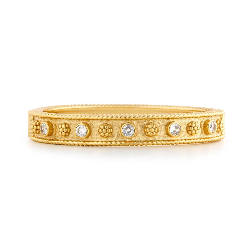 Shop Handcrafted Jewelry At Special Promotional Rates Berry Gem Classic Hinged Bangle - Clear Cubic Zirconia