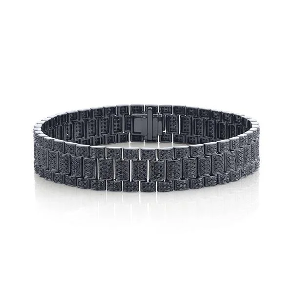 Breathtaking Jewelry, Breathtaking Prices MEN'S BLACK DIAMOND TWINKLE RAIL LINK BRACELET Breathtaking Jewelry, Breathtaking Prices MEN'S BLACK DIAMOND TWINKLE RAIL LINK BRACELET