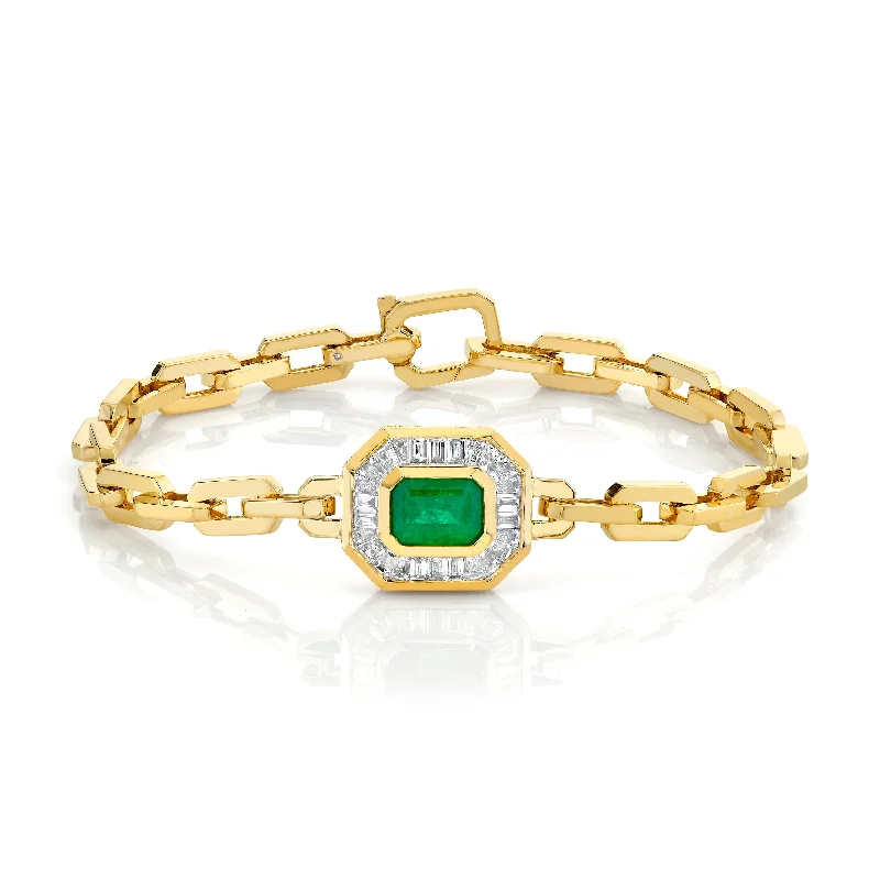 Luxury Meets Affordability – Jewelry Sale Now Live EMERALD & DIAMOND HALO MINI DECO LINK BRACELET