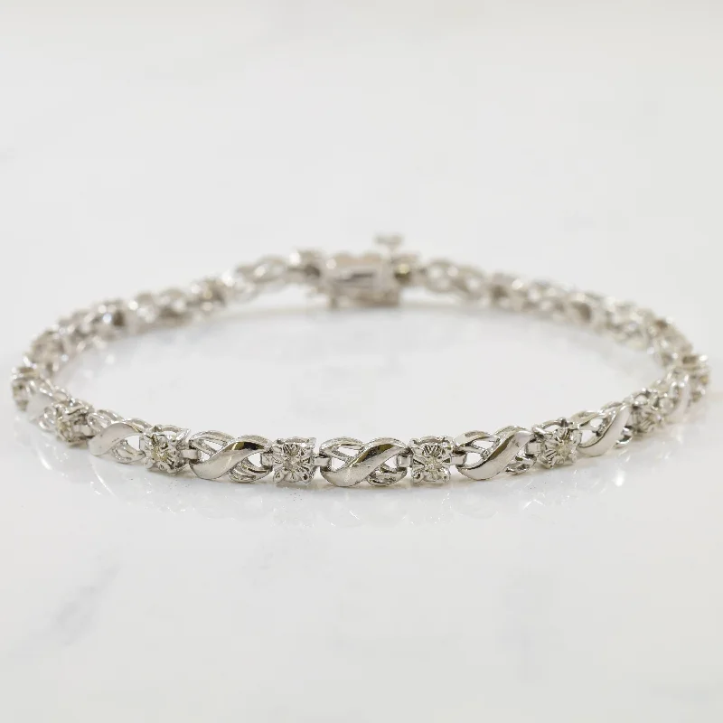 Huge Markdowns On Premium Jewelry Styles XO Diamond Tennis Bracelet | 0.16ctw | 7" |