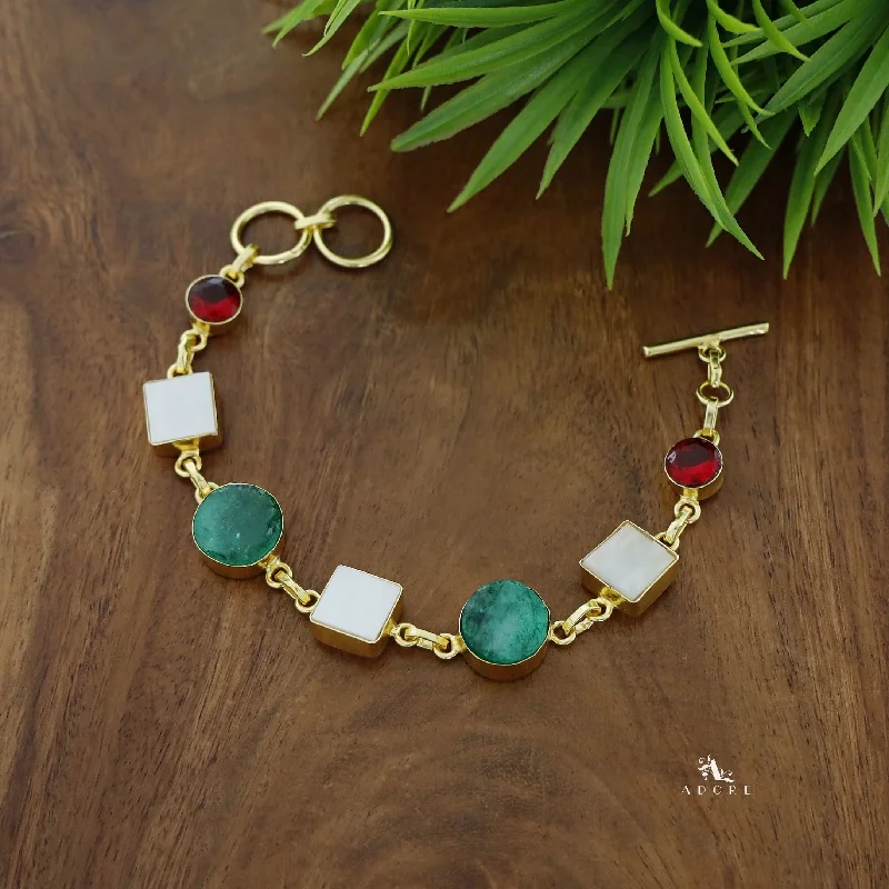 Flash Jewelry Sale – Get Stunning Pieces At Low Prices Dafne MOP + Raw Stone +Dyed Stone  Bracelet