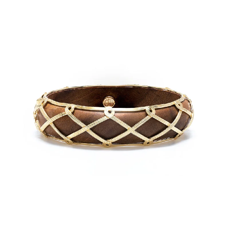 Romantic Heart-Shaped Jewelry For Special Gifts Earth Goddess Hinged Bangle - Teak