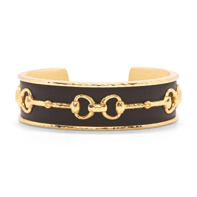 Unique Jewelry Designs Now At Discounted Rates Equestrian Snaffle Bit Cuff - Vegan Espresso Leather
