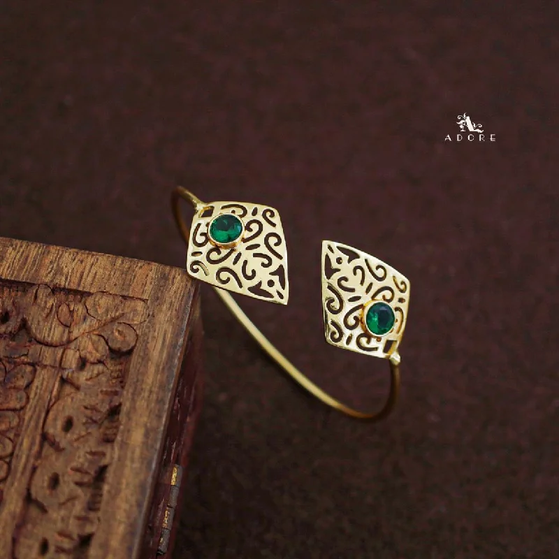 Fashion-Forward Geometric Jewelry For Contemporary Style Golden Hiranya Glossy Bangle