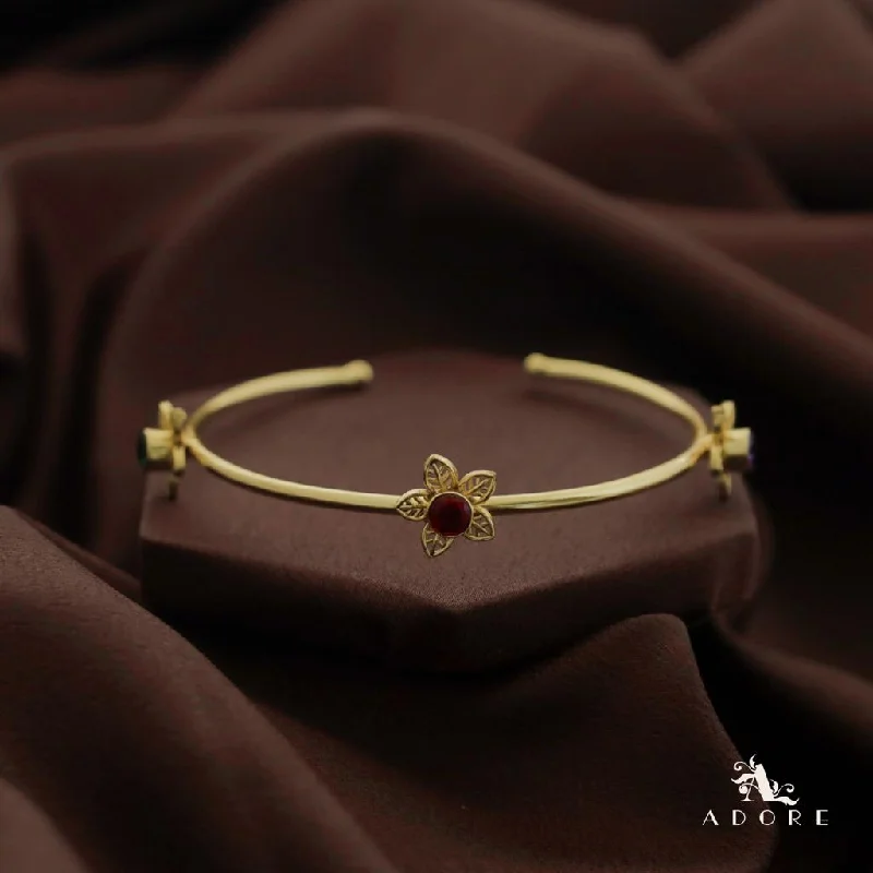 Stunning Statement Jewelry, Unbeatable Discounts Golden Night Flower Glossy Bangle