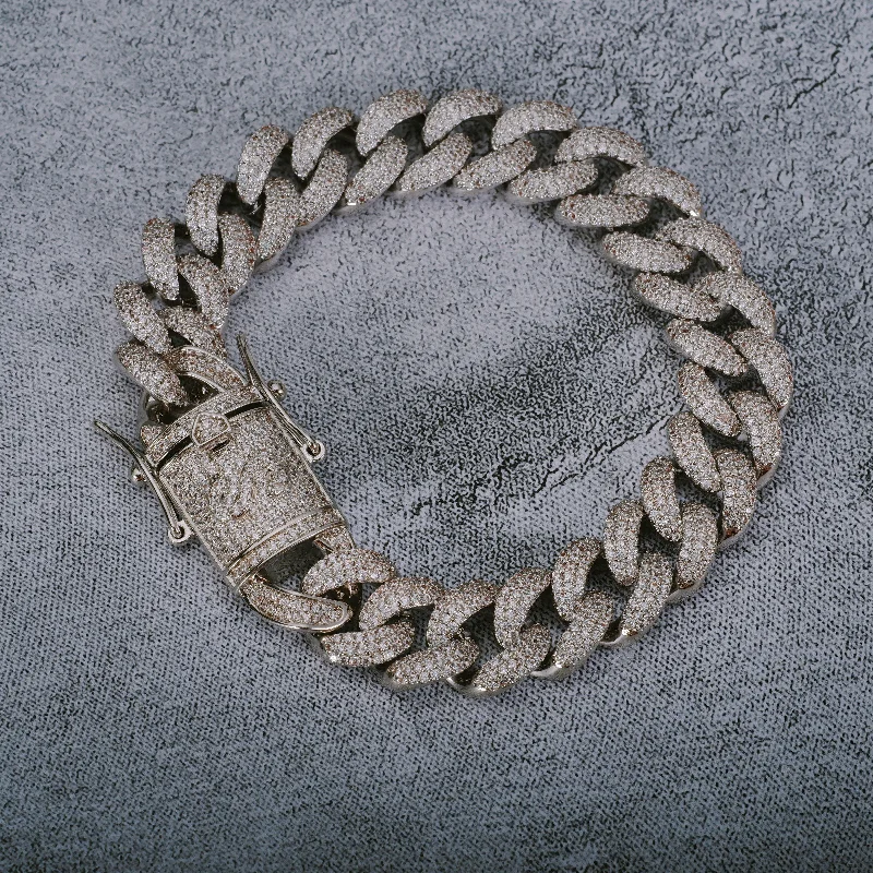 Exclusive Jewelry Markdowns – Limited-Time Offer [GUU-PREM] 12MM 18K White Gold-Plated Cuban Link Bracelet