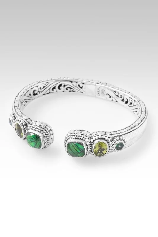 Everyday Jewelry Essentials Now On Sale Heaven's Symphony Tip-to-Tip Bracelet™ in Emerald Green Abalone & Quartz Triplet