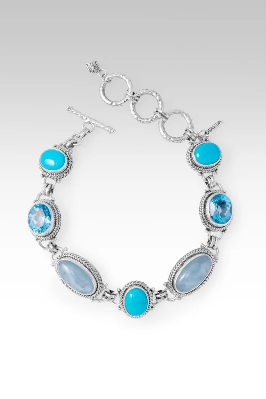Elegant Rose Gold Jewelry For A Stylish Touch His Peace Guards Bracelet™ in Aquamarine