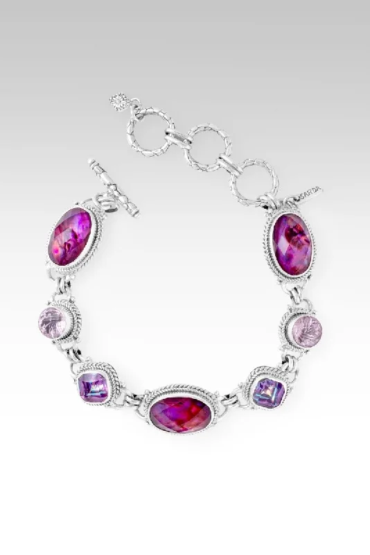 Sparkle More For Less – Jewelry Sale Happening Now Journey to Wholeness Bracelet II™ in Pink Purple Abalone & Quartz Triplet