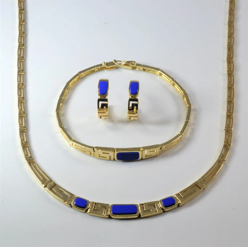 Shop High-Quality Jewelry At Jaw-Dropping Discounts Yellow Gold Lapis Lazuli Inlay Suite | 3.00ctw |
