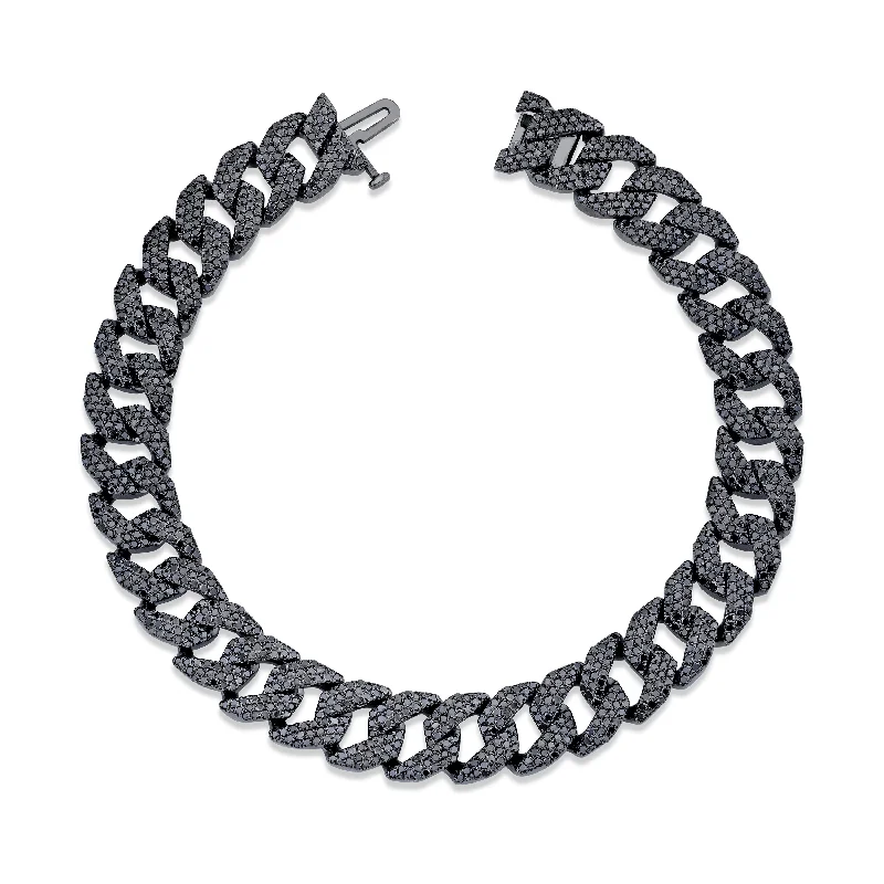Limited-Time Offer On Elegant Jewelry Pieces MEN'S BLACK DIAMOND PAVE GEO LINK BRACELET Limited-Time Offer On Elegant Jewelry Pieces MEN'S BLACK DIAMOND PAVE GEO LINK BRACELET