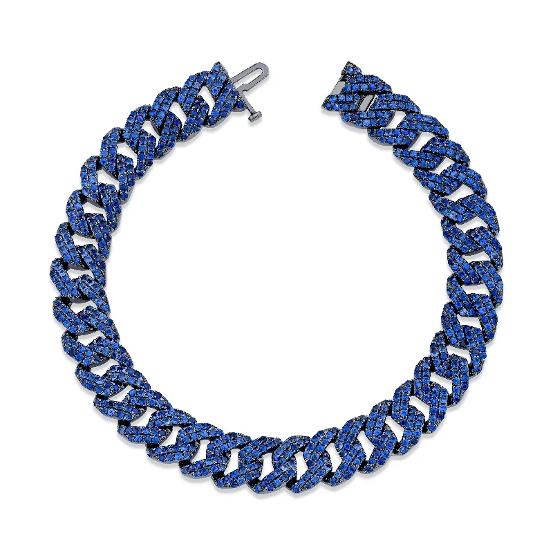 Limited-Stock Jewelry Sale – Once It's Gone, It's Gone MEN'S BLUE SAPPHIRE PAVE GEO LINK BRACELET Limited-Stock Jewelry Sale – Once It's Gone, It's Gone MEN'S BLUE SAPPHIRE PAVE GEO LINK BRACELET