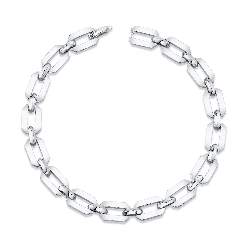 Limited-Time Offer On Premium Jewelry Collections MEN'S SOLID GOLD FLAT GEO LINK BRACELET