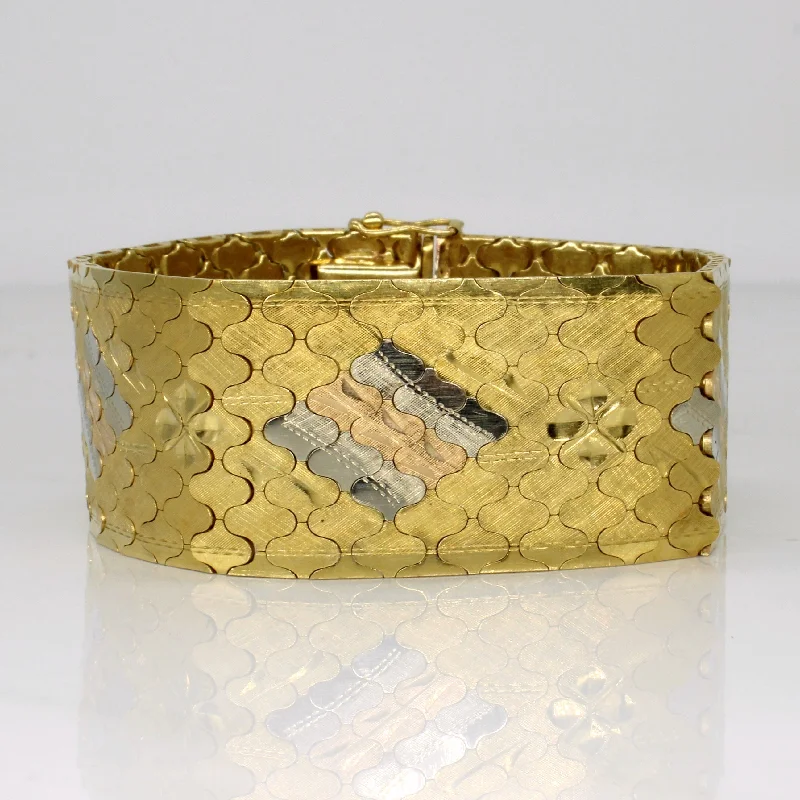 Personalized Jewelry Sale – Unique Pieces At Great Prices Vintage Italian Hallmarked Tri Tone Gold Fish Scale Bracelet | 7.5" |