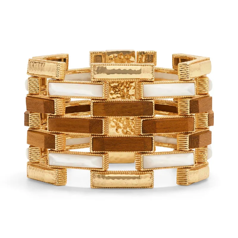 Shop Stylish Jewelry Now And Save Big Pathway Grande Link Bracelet, 7.5" - Teak/Gold/MOP