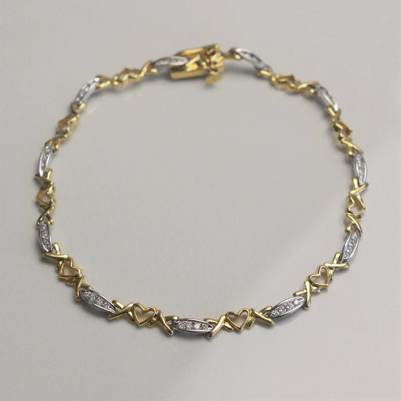 High-Quality Jewelry At A Fraction Of The Cost XO Diamond Heart Bracelet | 0.25ctw | 7.5" |