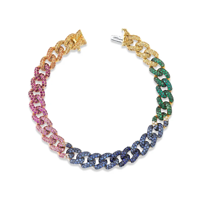 Elegant Jewelry, Exclusive Prices – Shop Now RAINBOW PAVE MEDIUM LINK BRACELET