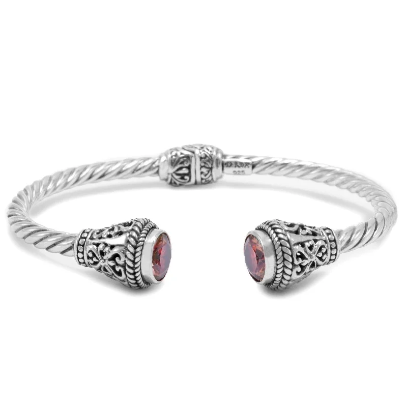 Elegant Jewelry, Exclusive Prices – Shop Now Sterling Silver Janyl Adair Red Velvet Mystic Moissanite Oval Tip-To-Tip Cable Bracelet With Retention Hinge™