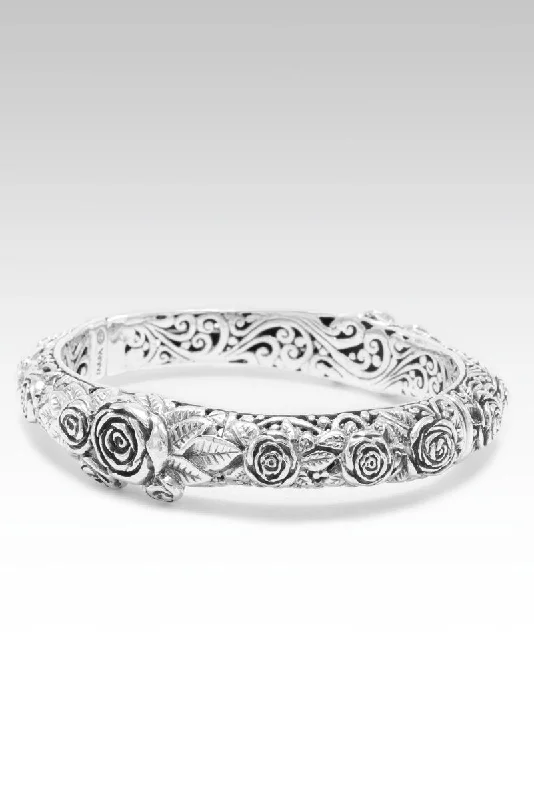 Dainty Floral Jewelry For Feminine Elegance Roses from God Bangle™ in Leaves