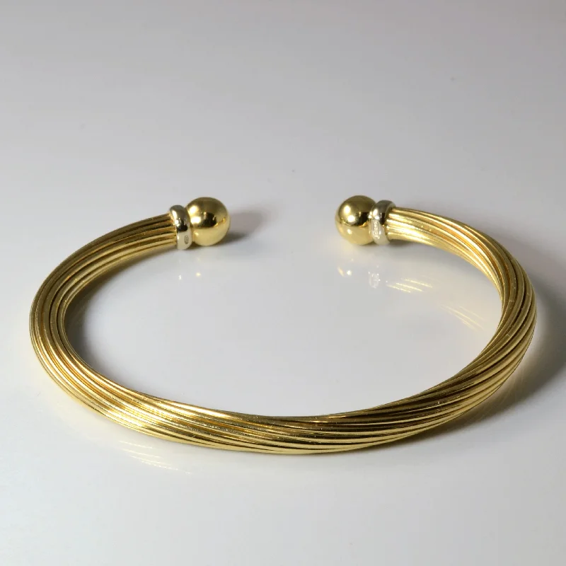 Premium Diamond Jewelry For Unforgettable Moments Yellow Gold Swirl Bangle | 7.5" |