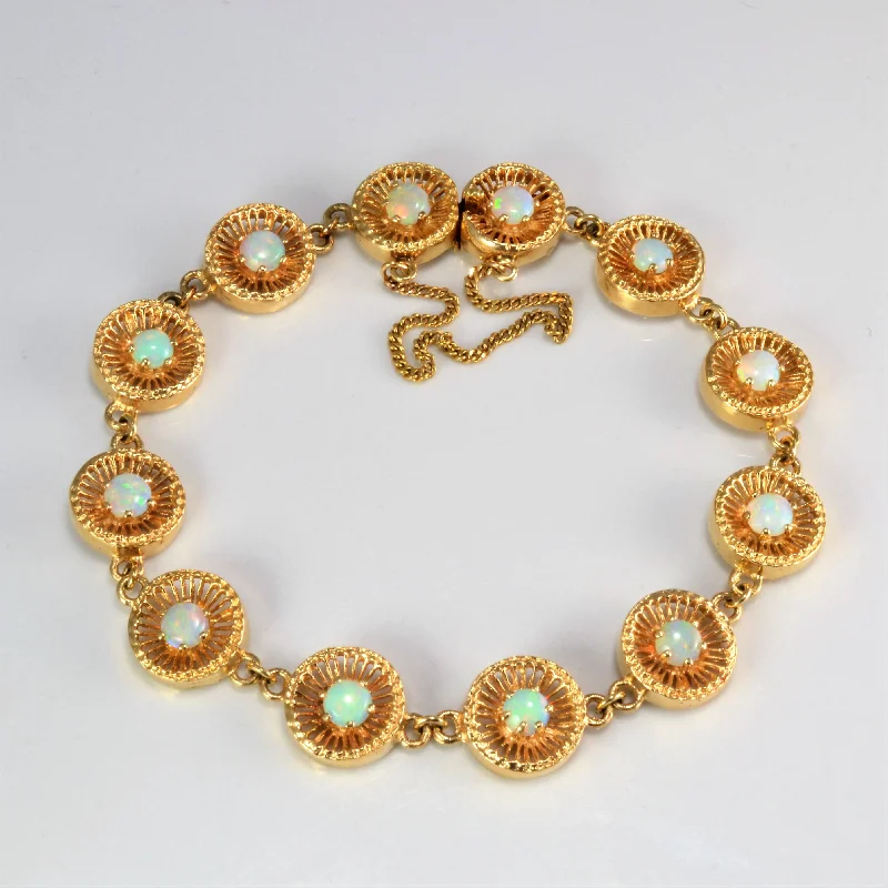 Grab Your Favorite Jewelry At The Lowest Prices Vintage Opal Chain Bracelet | 7''|