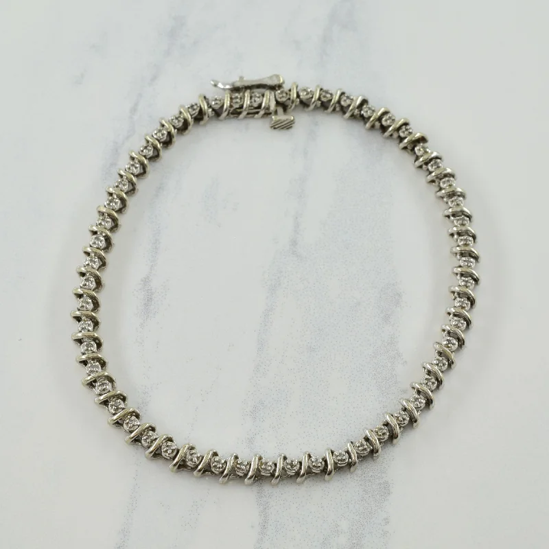 Shop Stylish Jewelry Now And Save Big White Gold Diamond Tennis Bracelet | 0.27ctw | 7.25" |