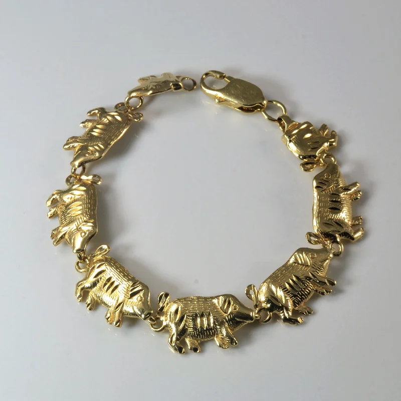Elevate Your Jewelry Collection With Limited-Time Savings Yellow Gold Pig Bracelet | 6.5" |
