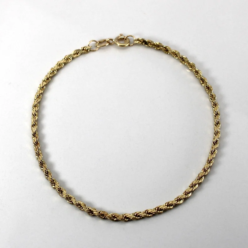 Affordable Gold-Plated Jewelry For Modern Fashion Yellow Gold Rope Chain Bracelet | 7"|