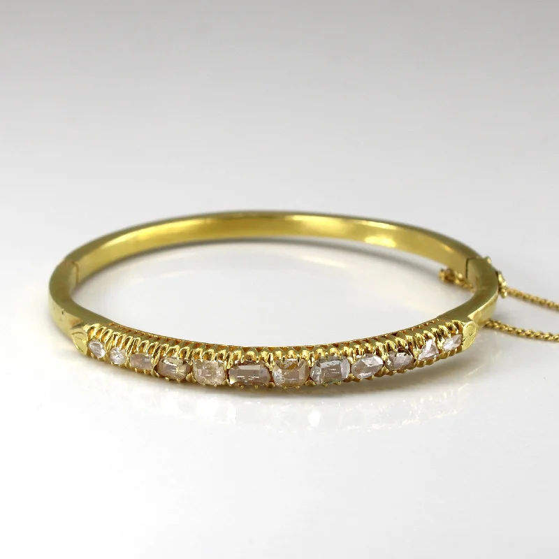 Clearance Sale On High-End Jewelry Collections Yellow Gold Vintage Diamond Bangle | 1.65ctw | 6.5"|